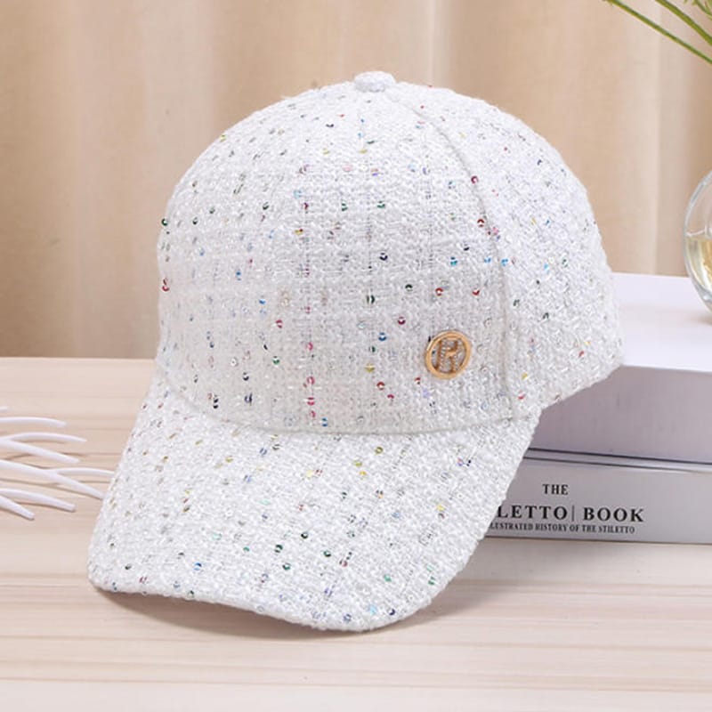 Korean Style Color Dot Fashion Visor Hat Spring Autumn Alphabet R Sequin Baseball Cap Adjustable Unisex Hat