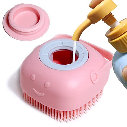 Multipurpose Reusable Silicone Body Scrubbers Brush / Massager with soap dispenser