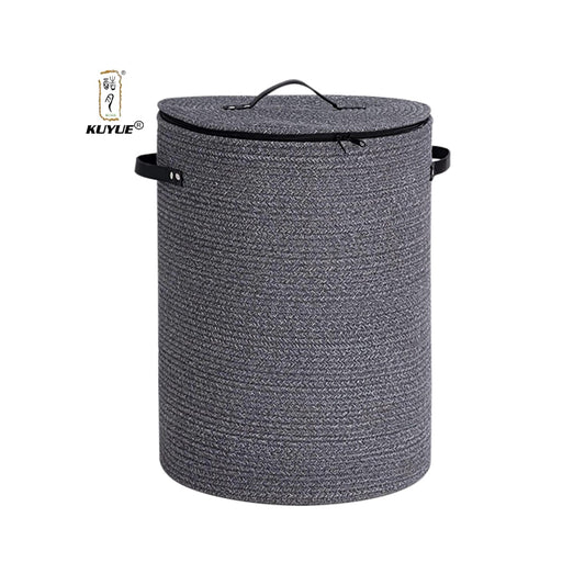 Wooven decorative basket with lid
