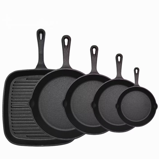 5pcs cast iron skillet set and steak pan