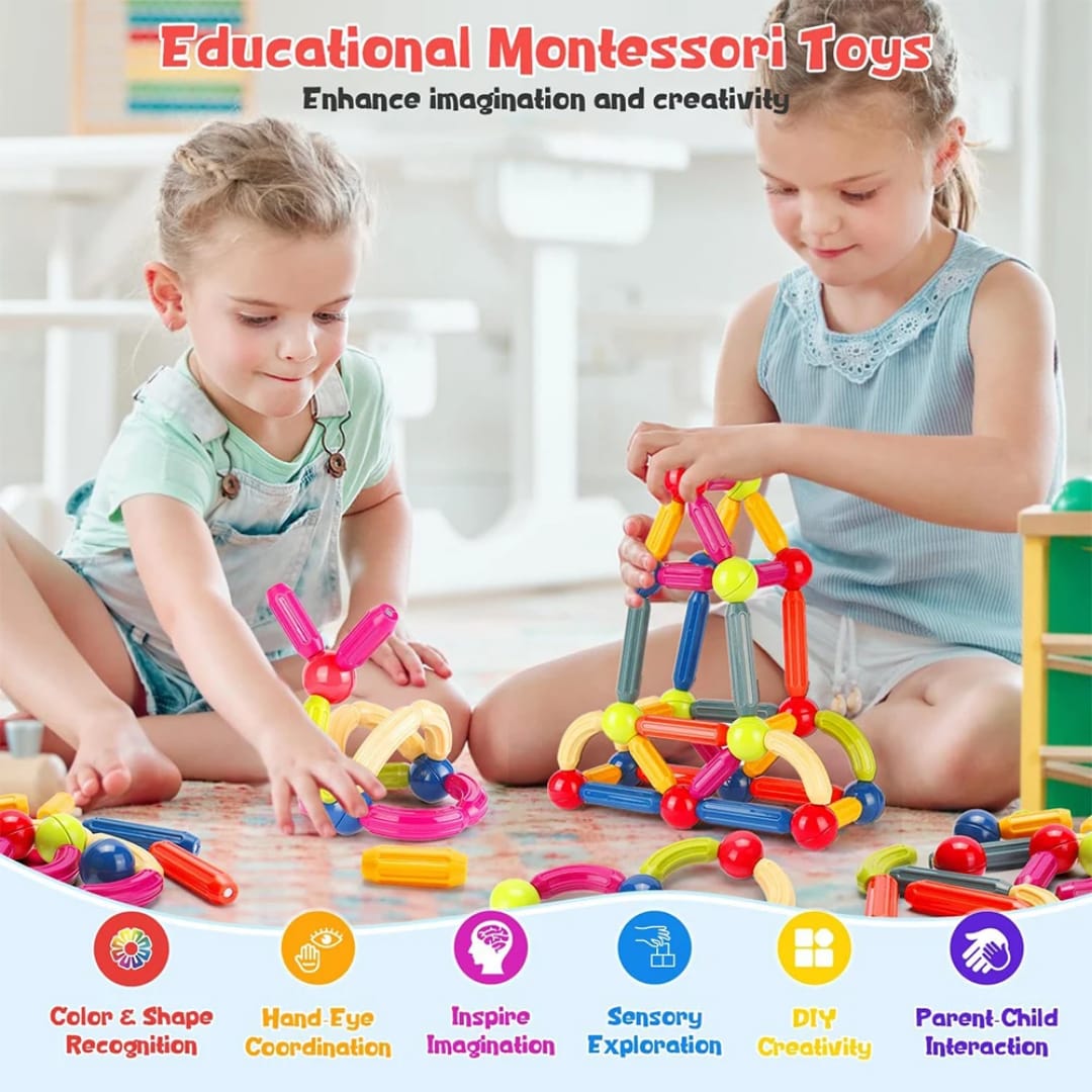 64 Magnetic Sticks and balls sets