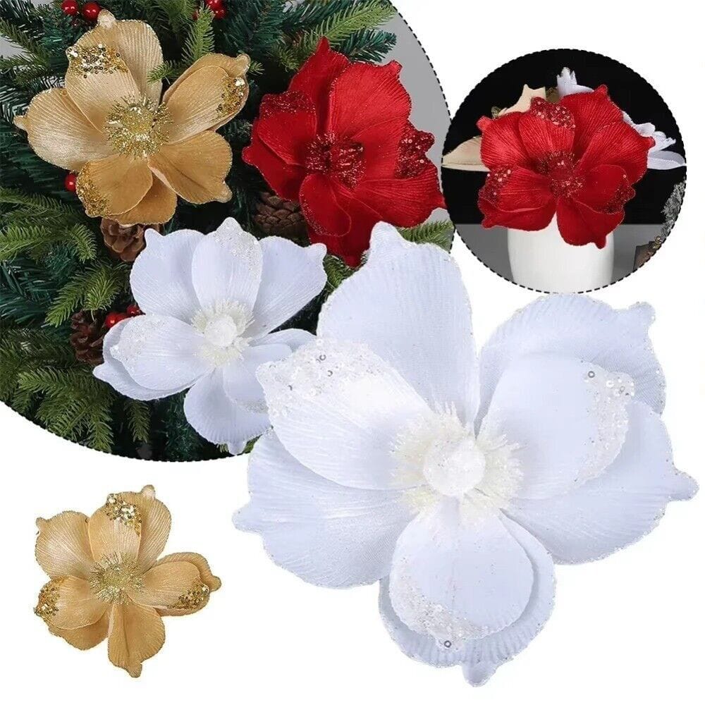 Red Artificial Flowers Champagne Christmas