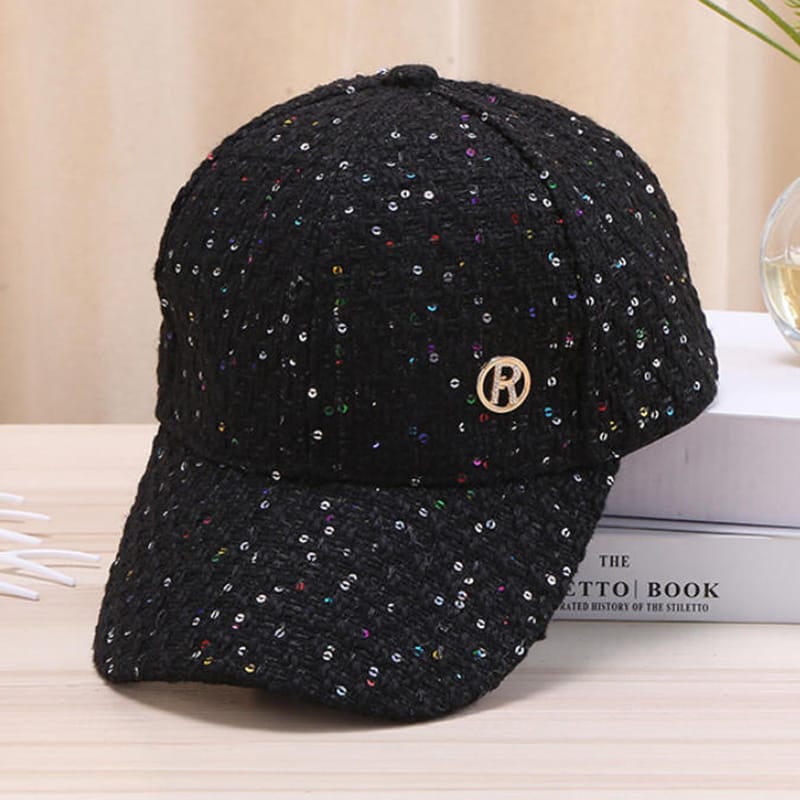 Korean Style Color Dot Fashion Visor Hat Spring Autumn Alphabet R Sequin Baseball Cap Adjustable Unisex Hat