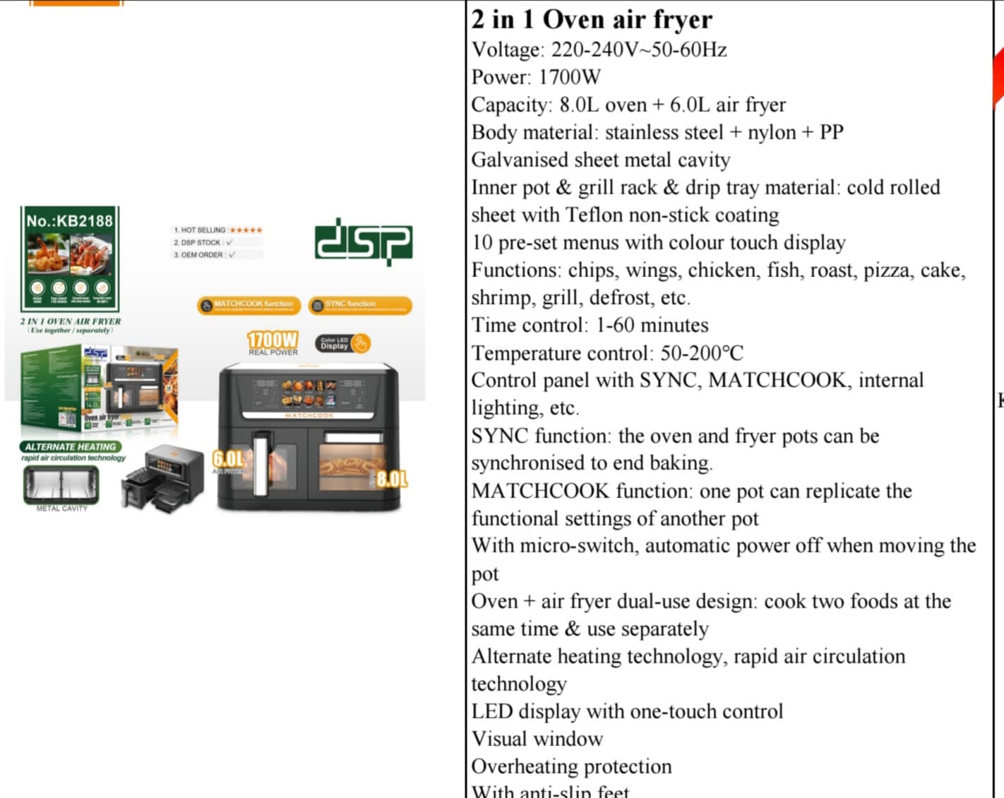 Oven + Air Fryer Combo