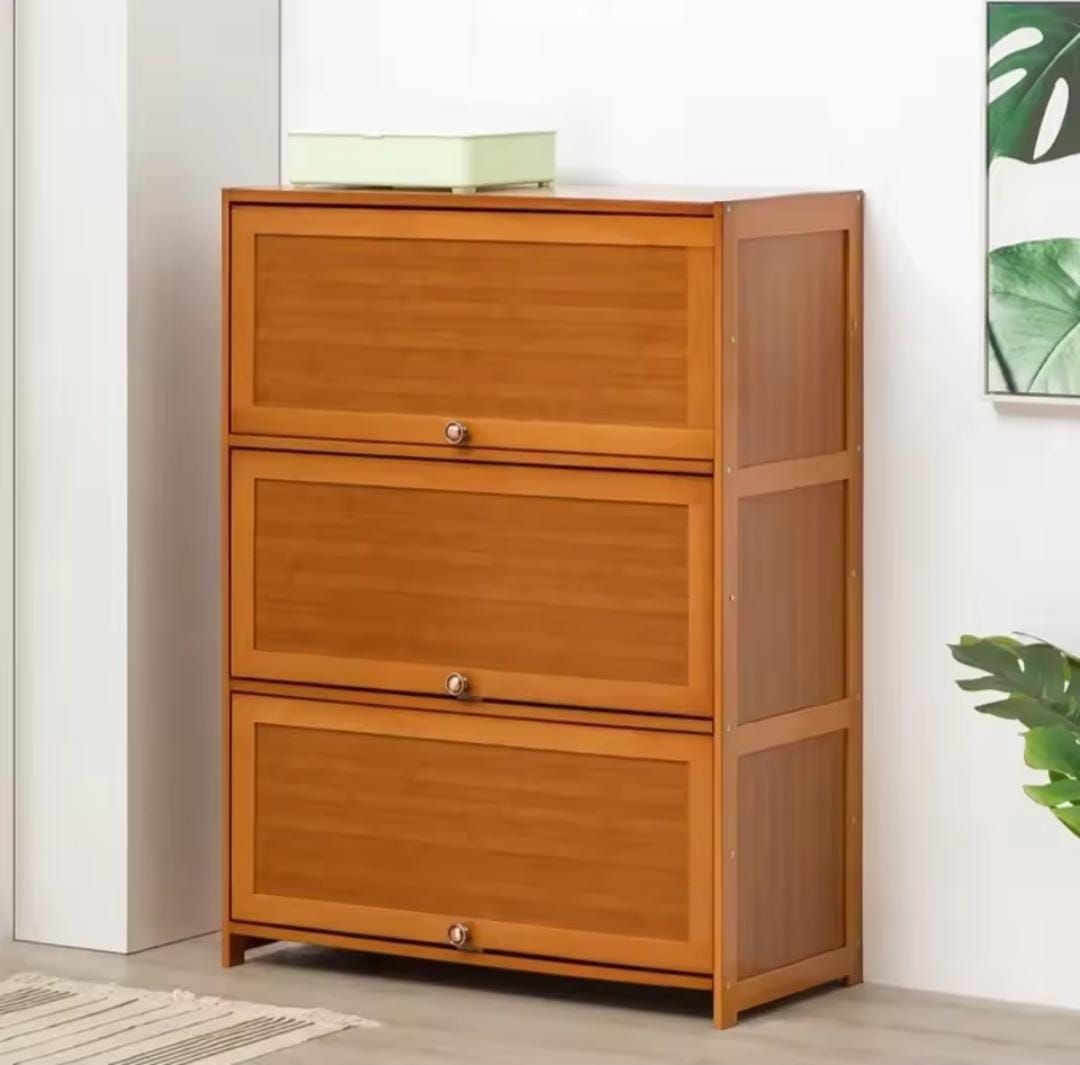Flip side Bamboo shoe cabinet/storage shelf