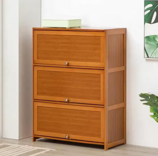 Flip side Bamboo shoe cabinet/storage shelf