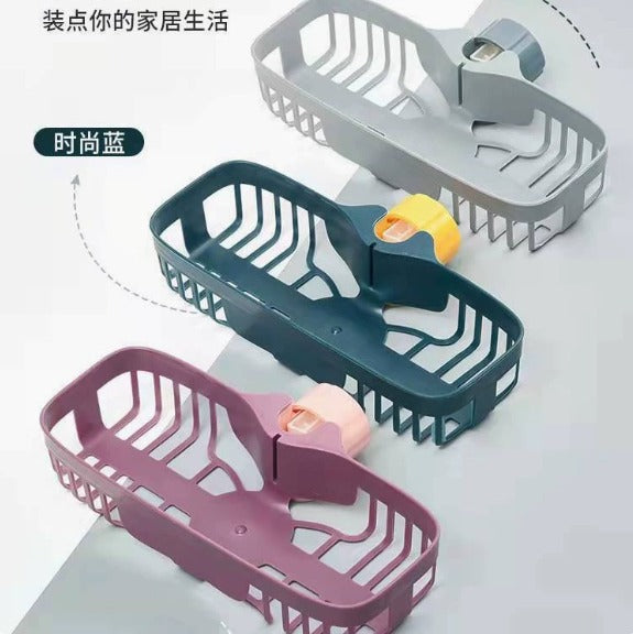 *Kitchen Faucet Rack, Kitchen Draining Basket, Storage Rack for Sponges and Rags Beside The Sink