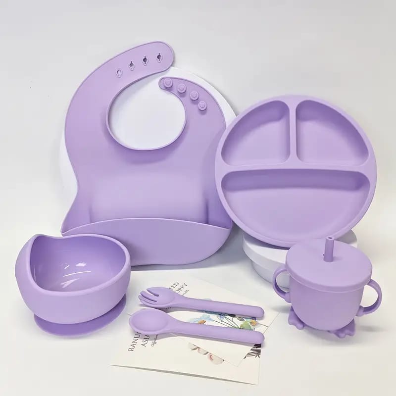 6pc Silicone baby feeding cutlery set