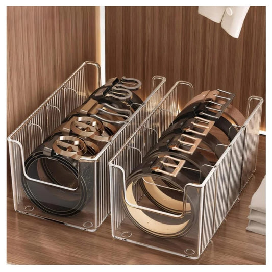 Space Saving Large Capacity Storage Container Removable Dividers Transparent Display Rack Stackable Organizing Box Kitchen
