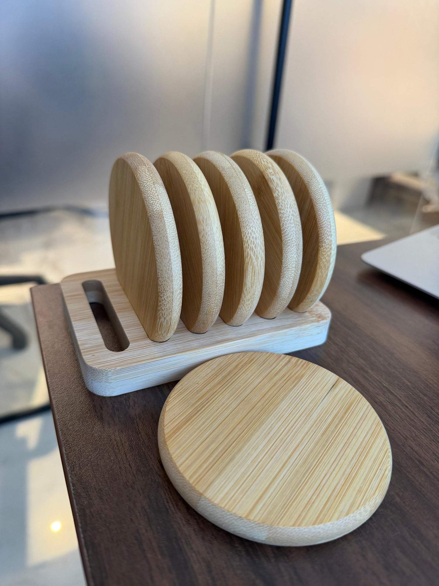 Eco-Friendly Heavy Duty Bamboo Coasters
6pcs bamboo coasters + 1 holder rack