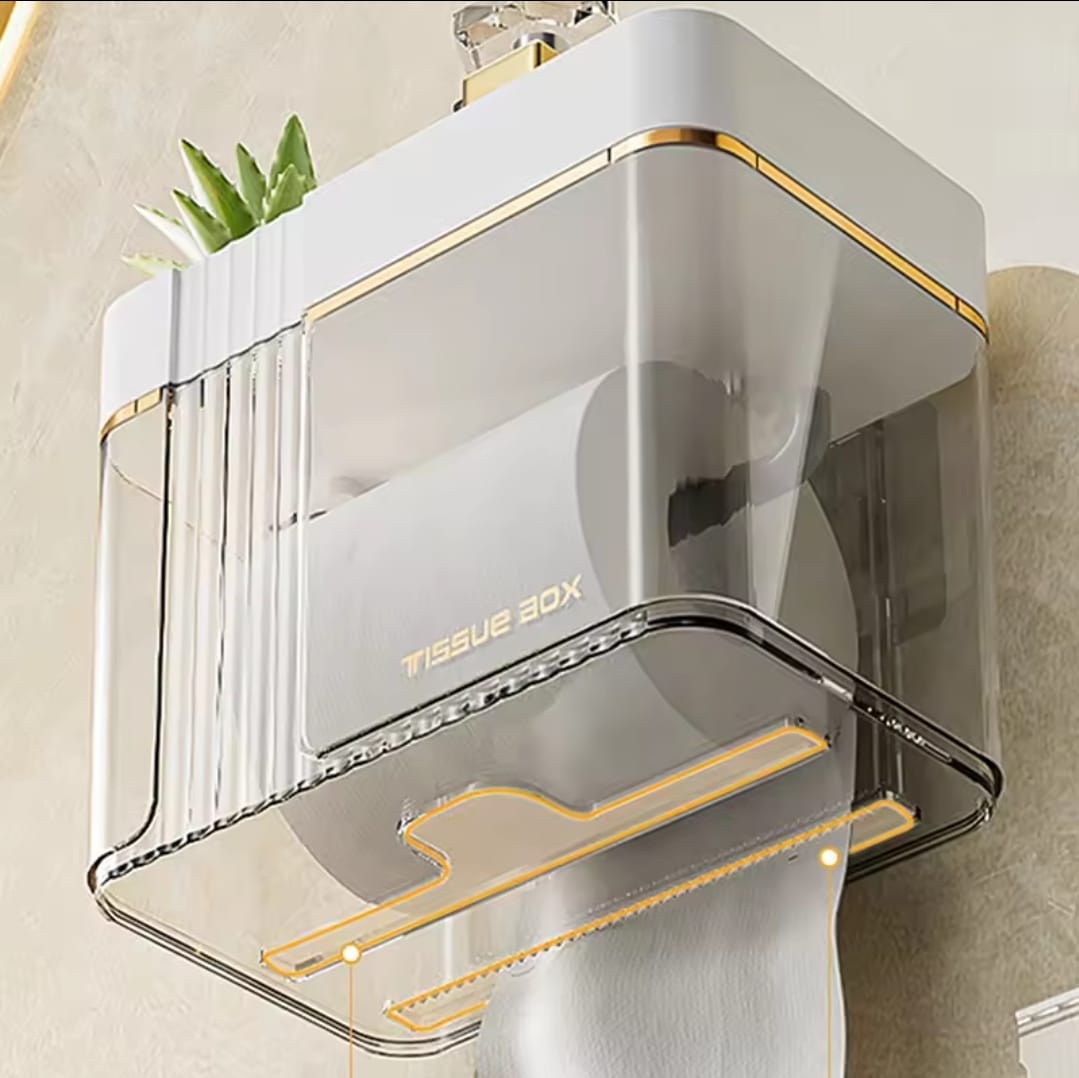 Luxury gold plated wall mounted tissue box