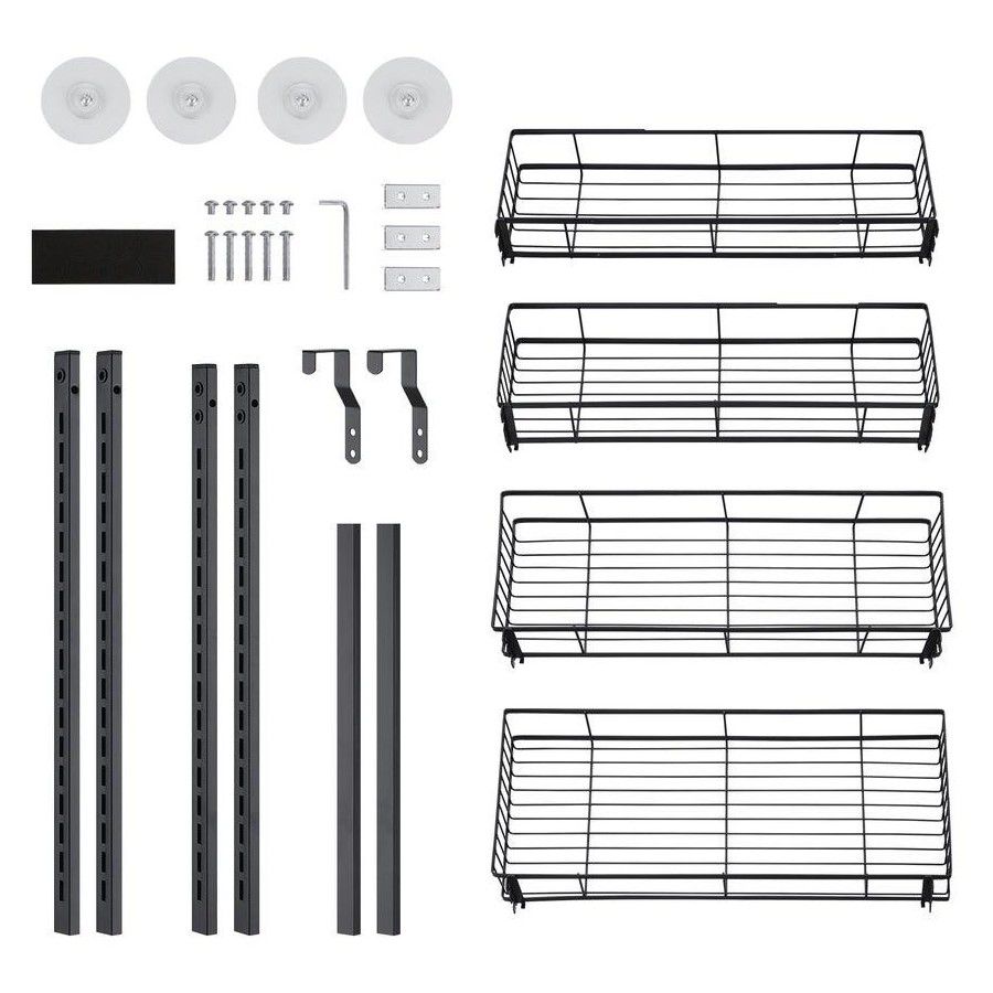High Quality 4 tier Wall-Mounted Metal Spice Rack