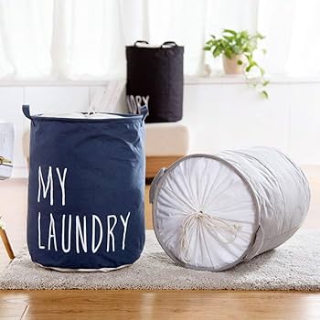 My laundry branded foldable canvas laundry baske