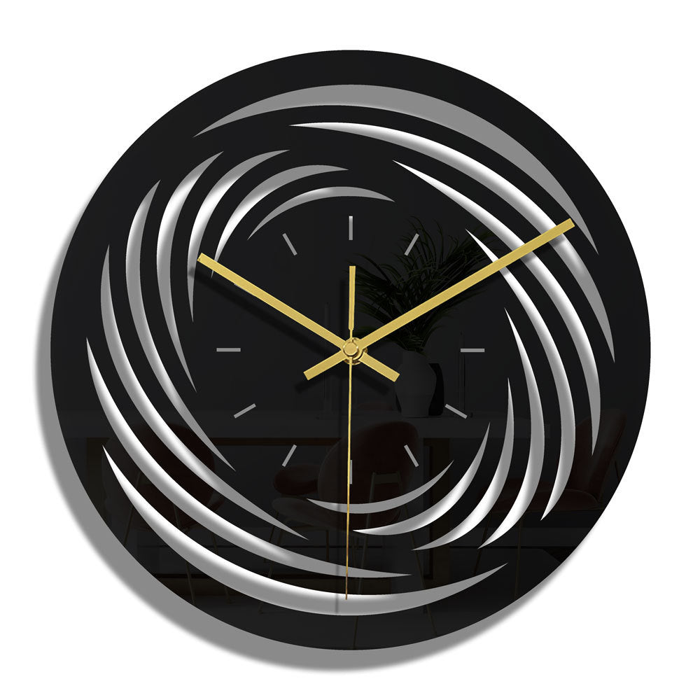 Fashion wall decor Wall Clock 3D Dimensional Black Acrylic Round Digital Wall Clock For Home Decoration Wall Clock
