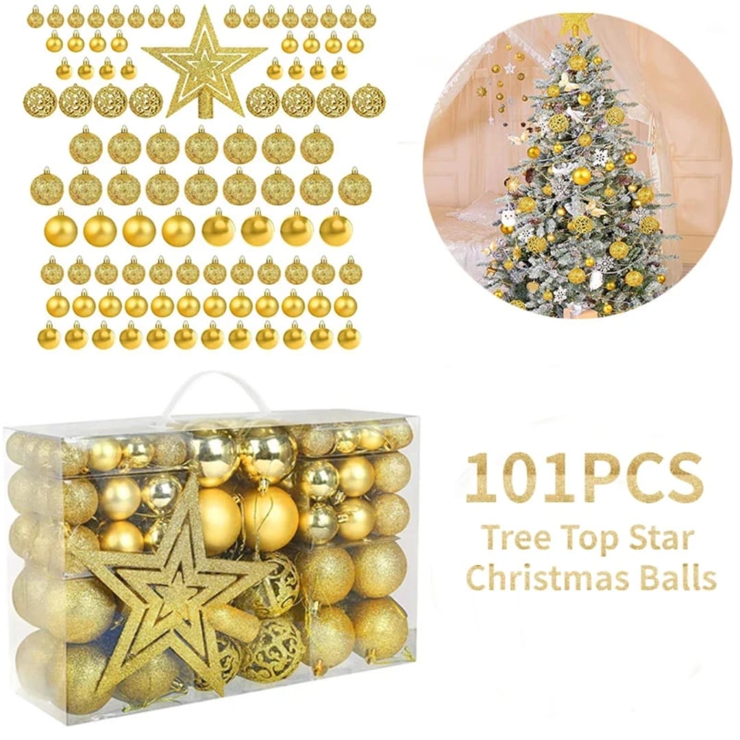 101pcs Christmas Decor Balls Set