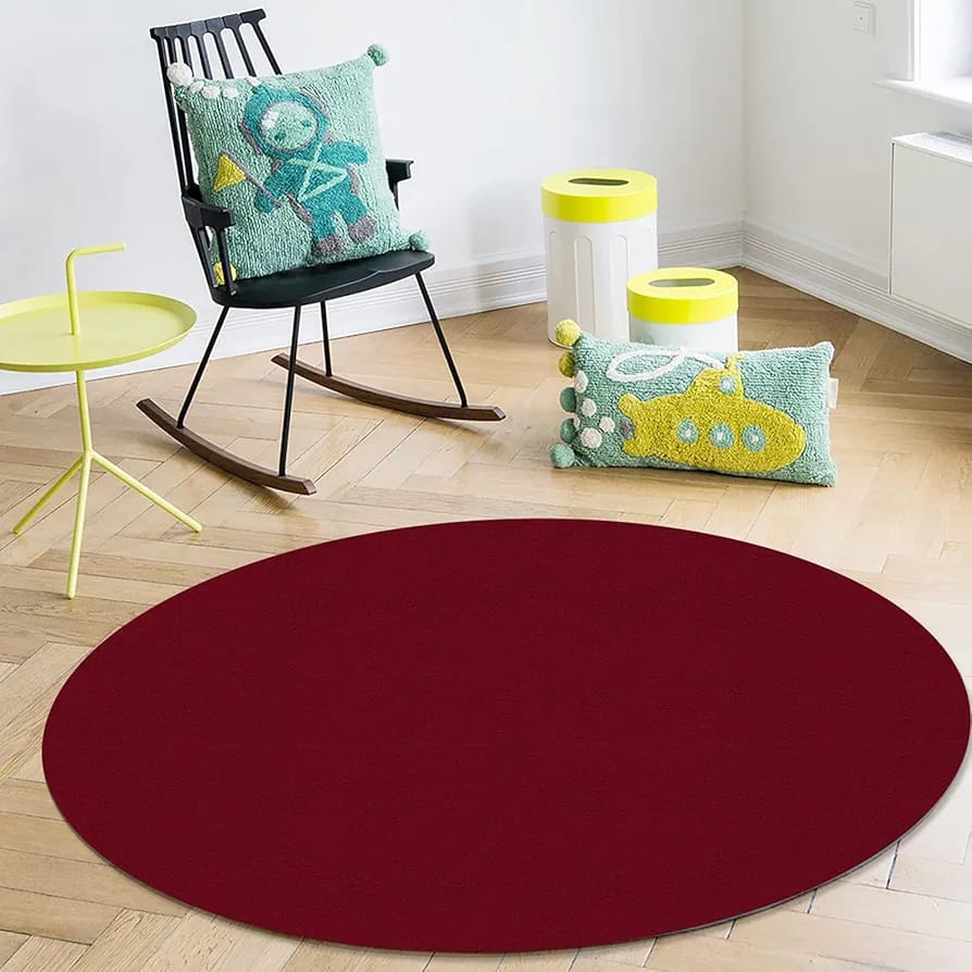 Round Mat ; Beautiful design, perfect for my living room, Bedside, Study room .The colors are vibrant and eye-catching, Great quality, durable . Size 120 cm
