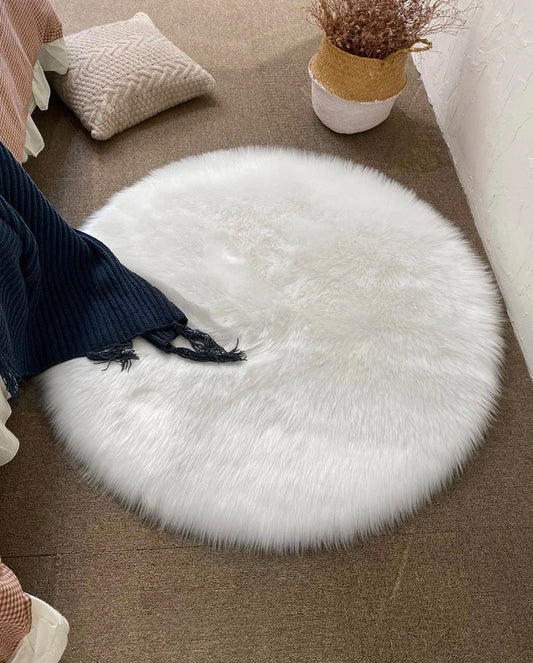 High quality Shaggy white faux fluffy fur rag