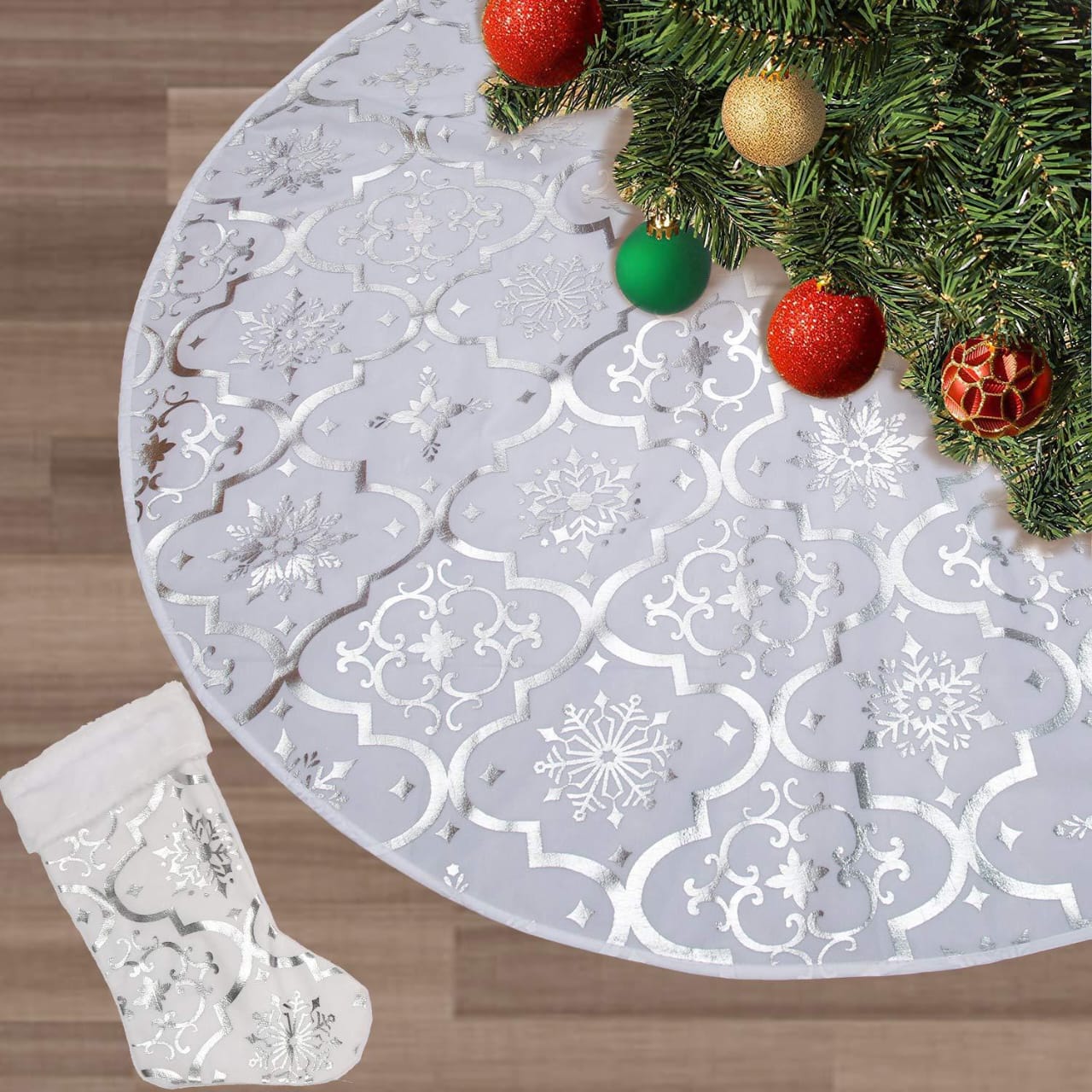 Premium Quality Christmas tree skirt and socks