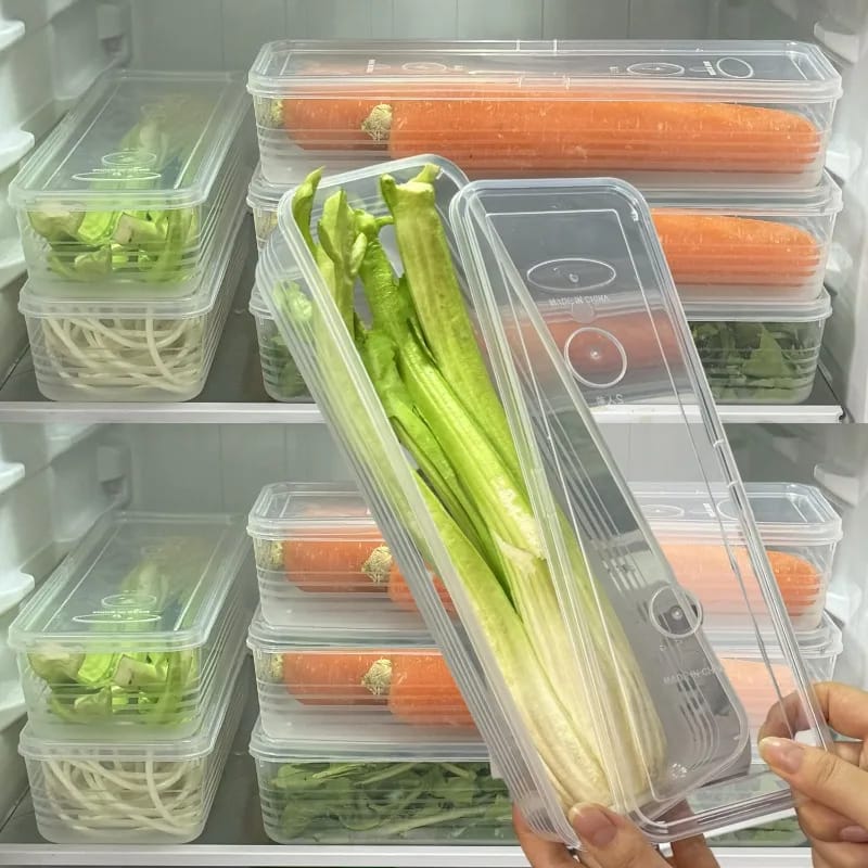 Refrigerator herb storage boxes/ fresh keeping crisper organizer with lid