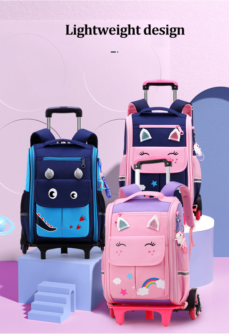 School Bag Student High Capacity Rolling Backpack