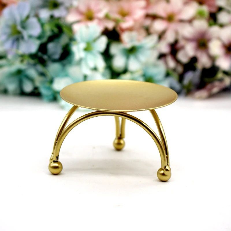 Iron Plated Candle Holders Pillar Metal Plate