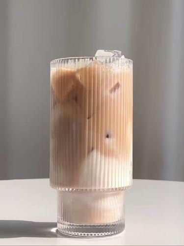 6pc Elegant Ribbed Glass Tumbler