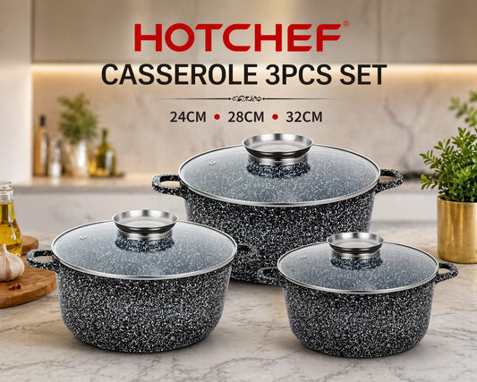 Hotchef Casserole 6pcs Set with Glass Lid