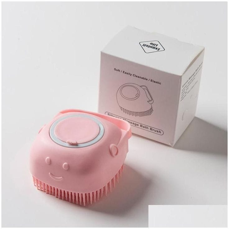 Multipurpose Reusable Silicone Body Scrubbers Brush / Massager with soap dispenser