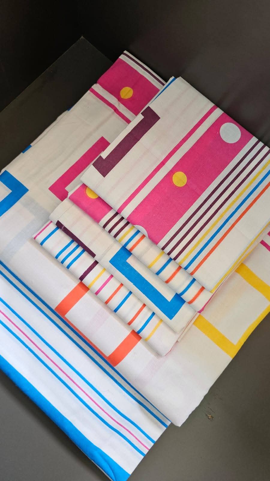 6pcs both printed bedsheets, two flat sheet and four pillowcases size 7*8