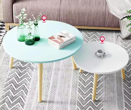 Set of 2 modern round nesting tables
