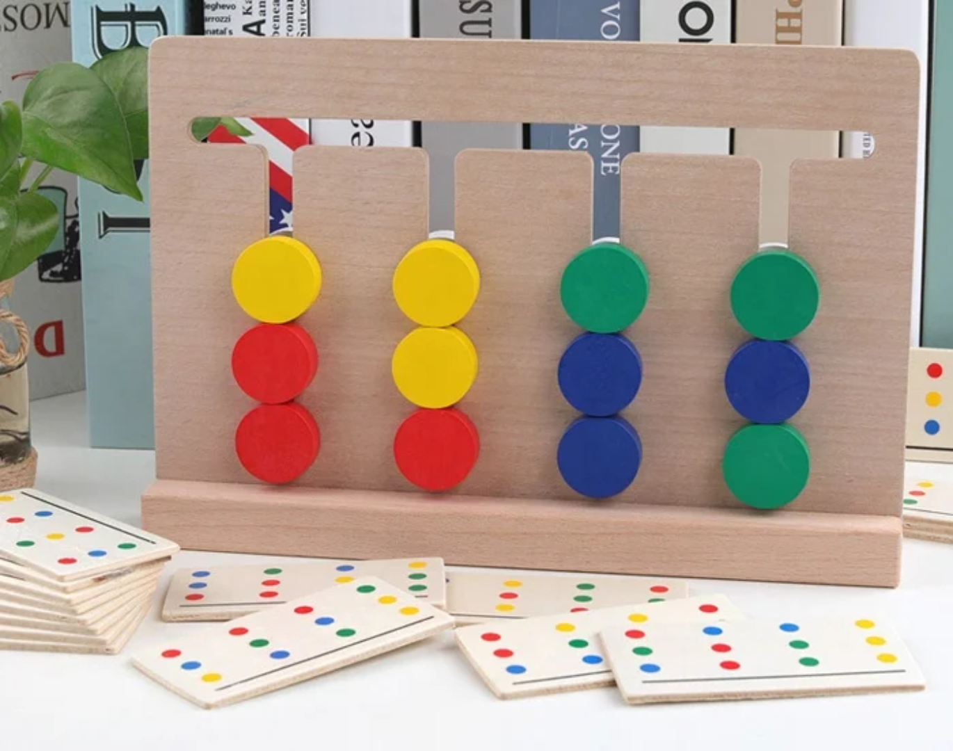 Kids Wooden Four-Color Game Color