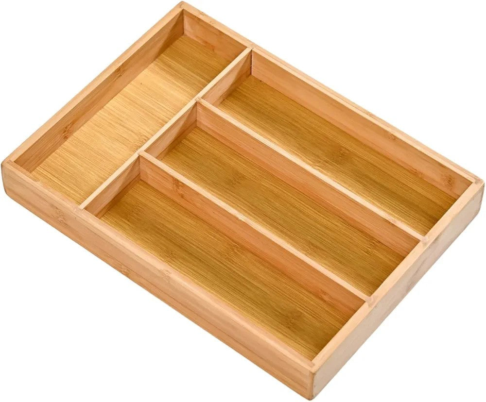 Bamboo Cutlery Tray With 4 Slots