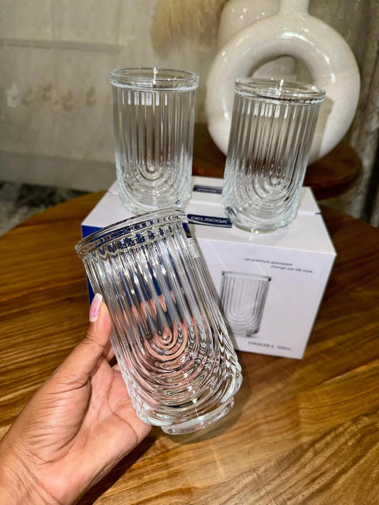 Retro Design Highball glass with U-shaped Design