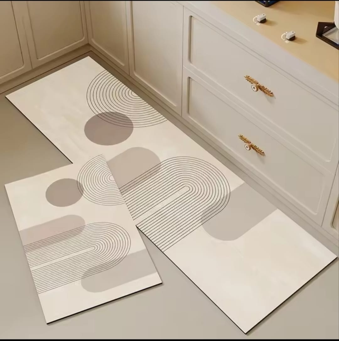 2pcs Rubber Bottom Anti-Slip Kitchen Mats