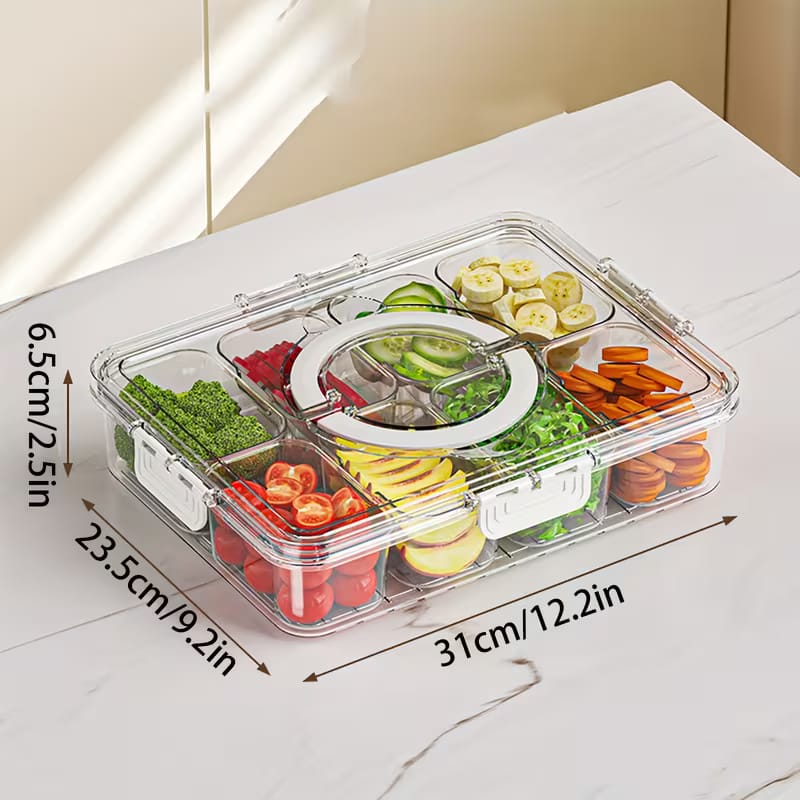 8-compartment clear fridge box