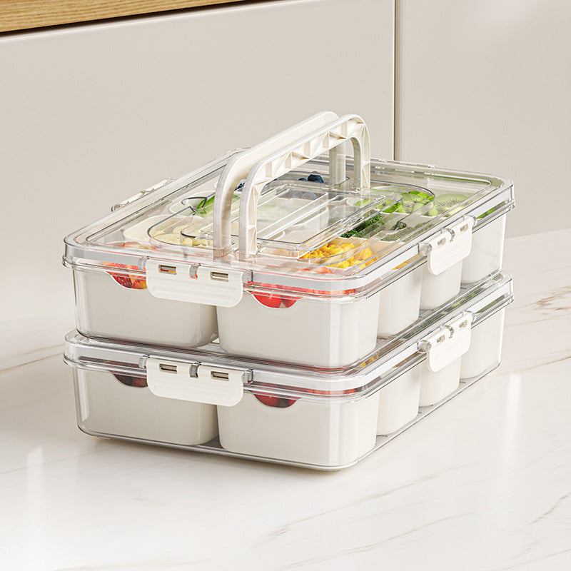 10-compartment clear fridge box