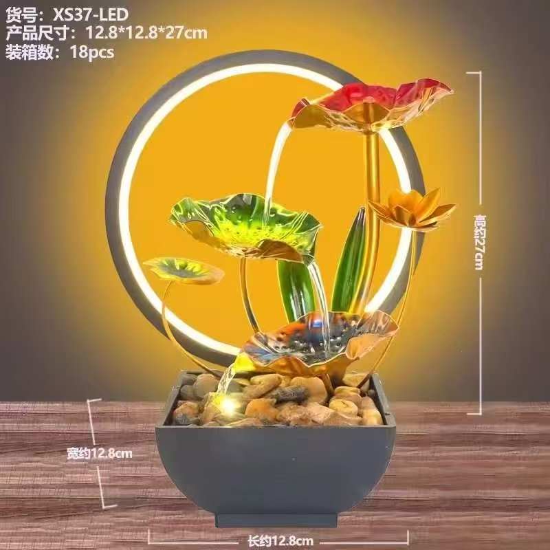 Elegant LED Electric mini water fountain in a clear glass pot