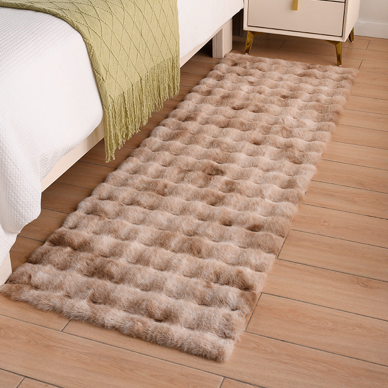 Thickened Bubble Velvet Carpet, Bedroom Bedside Bay Window Mat, Imitation Rabbit Fur Living Room Sofa Floor Mat