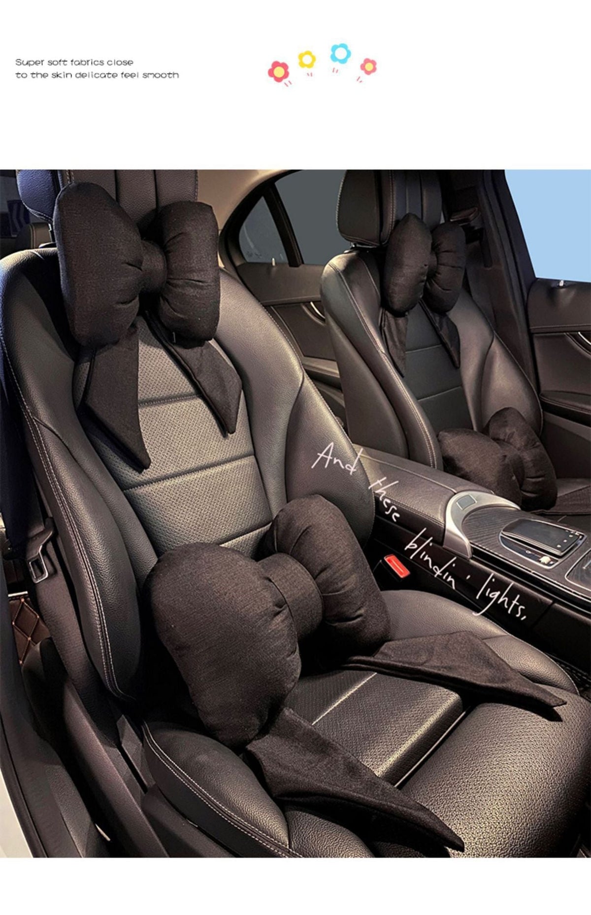 Luxury Bow car seat cushion set