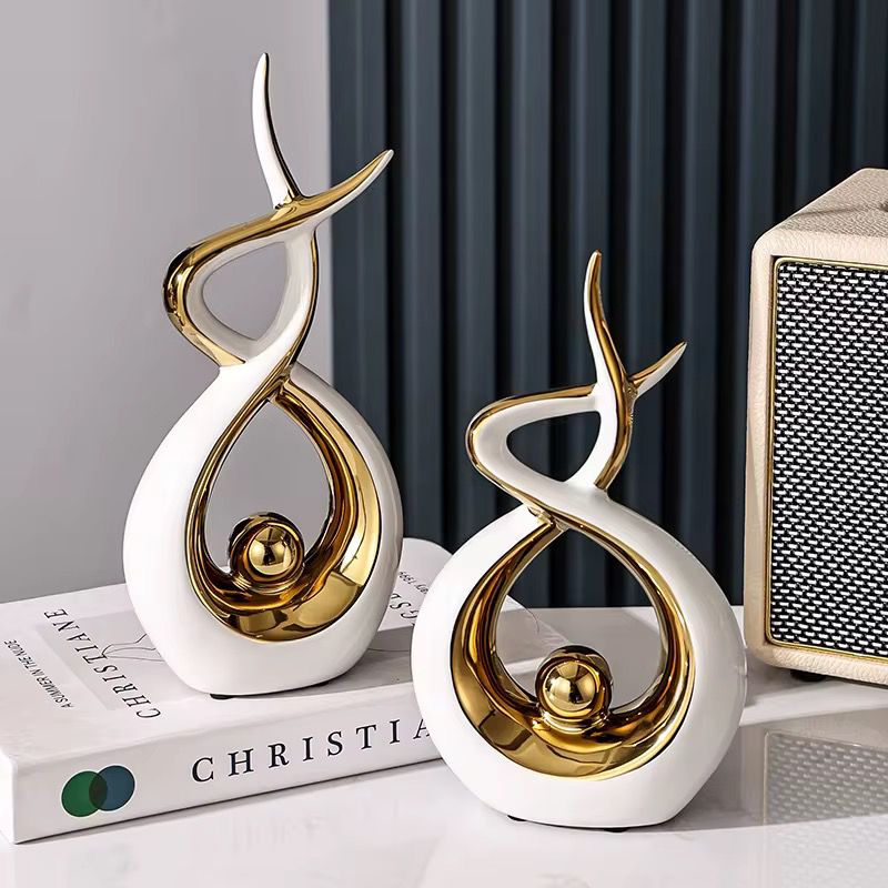 Home decor modern ornaments abstract art ceramic statue table decoration sculptures for living room /office