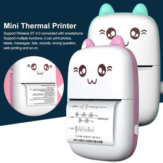 Portable Mini Pocket Bluetooth Thermal Printers with 3 FREE Roll Printing Papers/ Inkless Printer for Labels, Receipt, Photo,Notes, etc