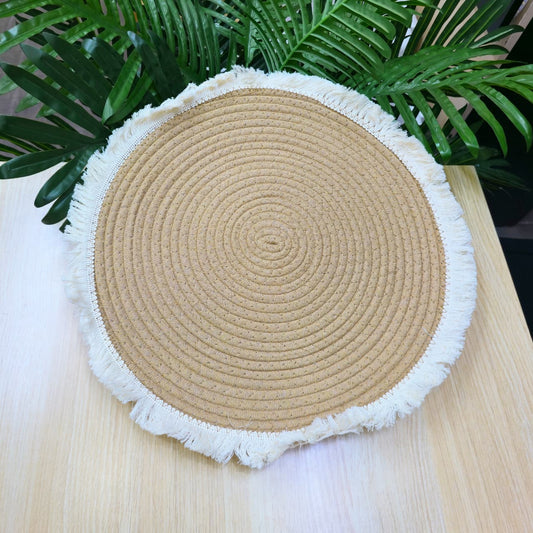 Woven Table Mat with Tassels