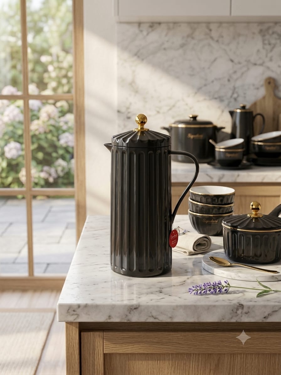 Vacuum flask with glass fill