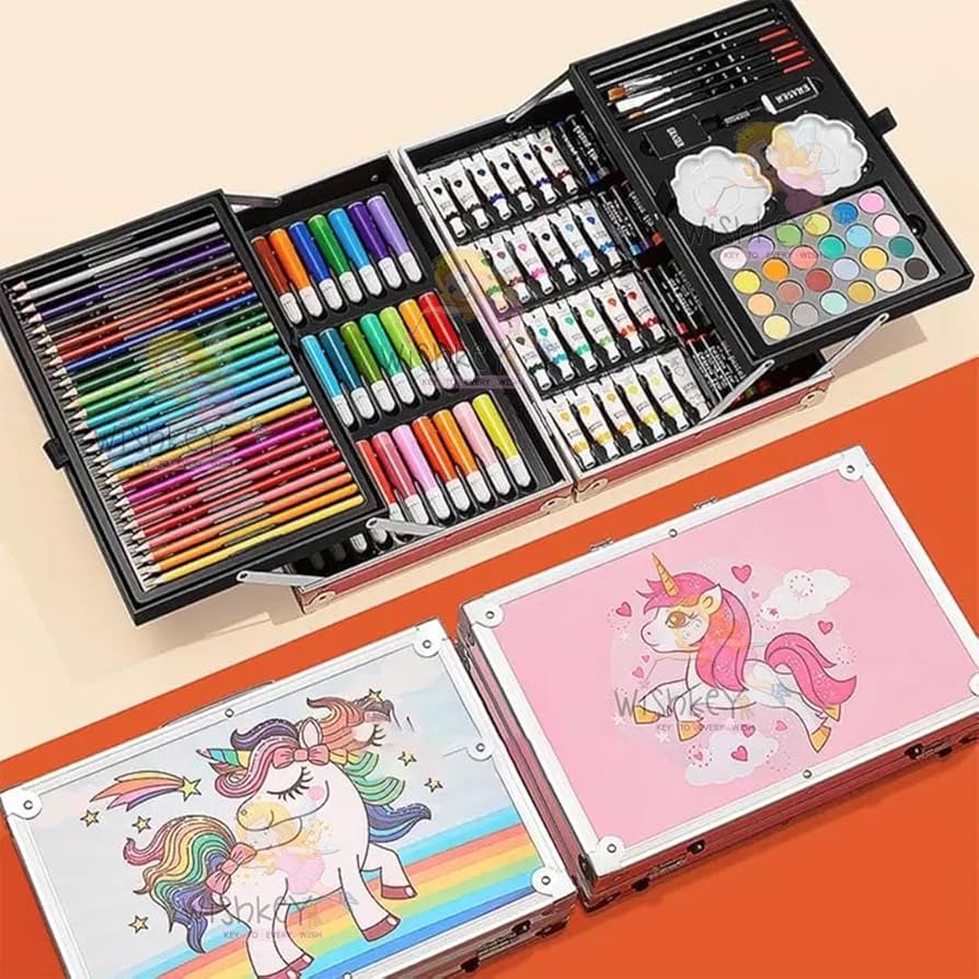 Professional 145-Piece Art Set with Foldable Case for Kids and Adult