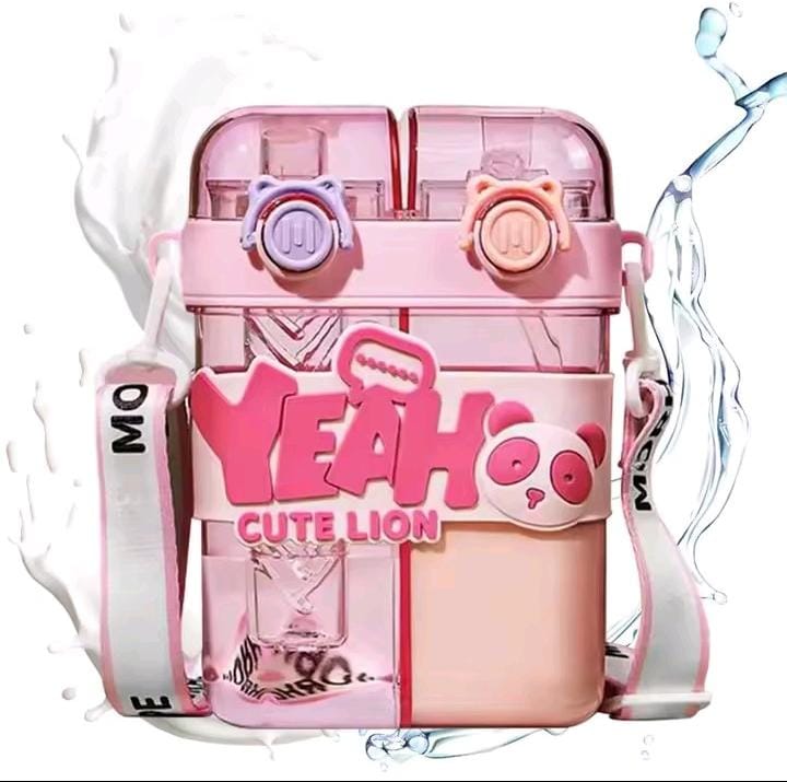 2 in 1 cartoon themed kids water bottle