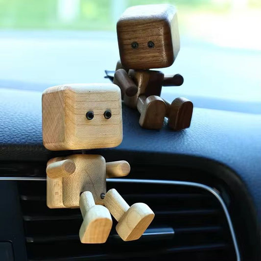 Cute Wooden Driving Buddy Robot Car Diffuser 🚗✨ (FREE 5ml Essential Oil)