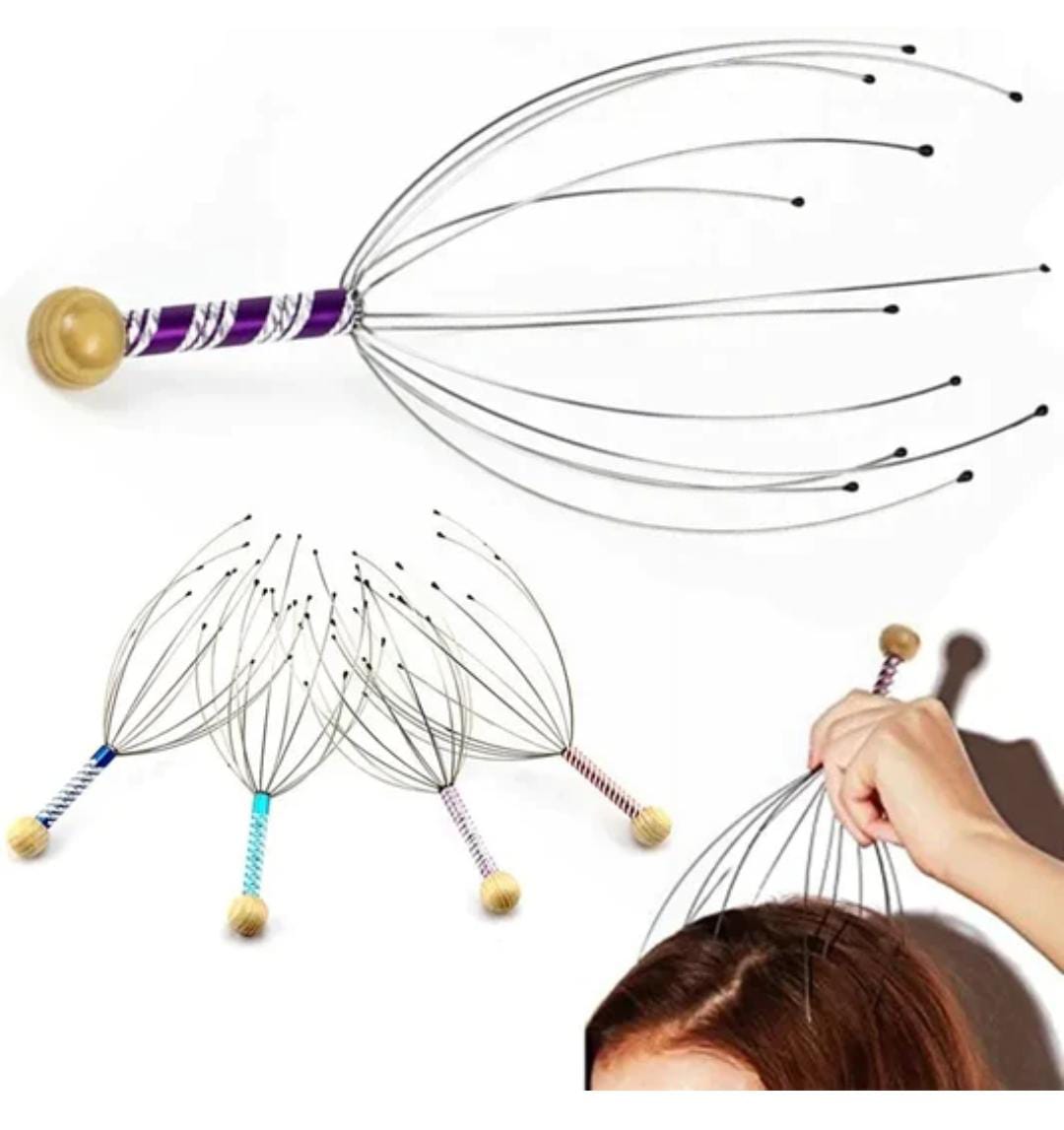 *Octopus head massager scalp relaxation, relief body massager Remove tension muscle tiredness metal head massager instrument