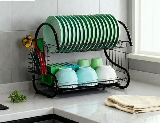 Smartraha Life 2-layer black stainless steel dish rack