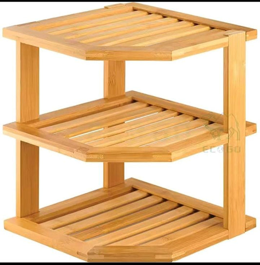3 in 1 bamboo kitchen corner rack