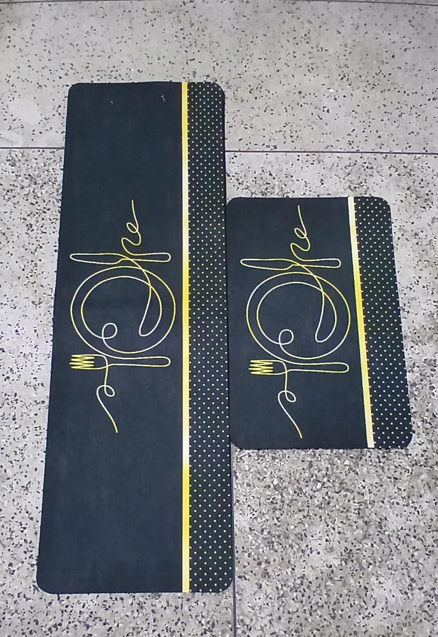 2pcs kitchen mats with rubber super non-slip underside